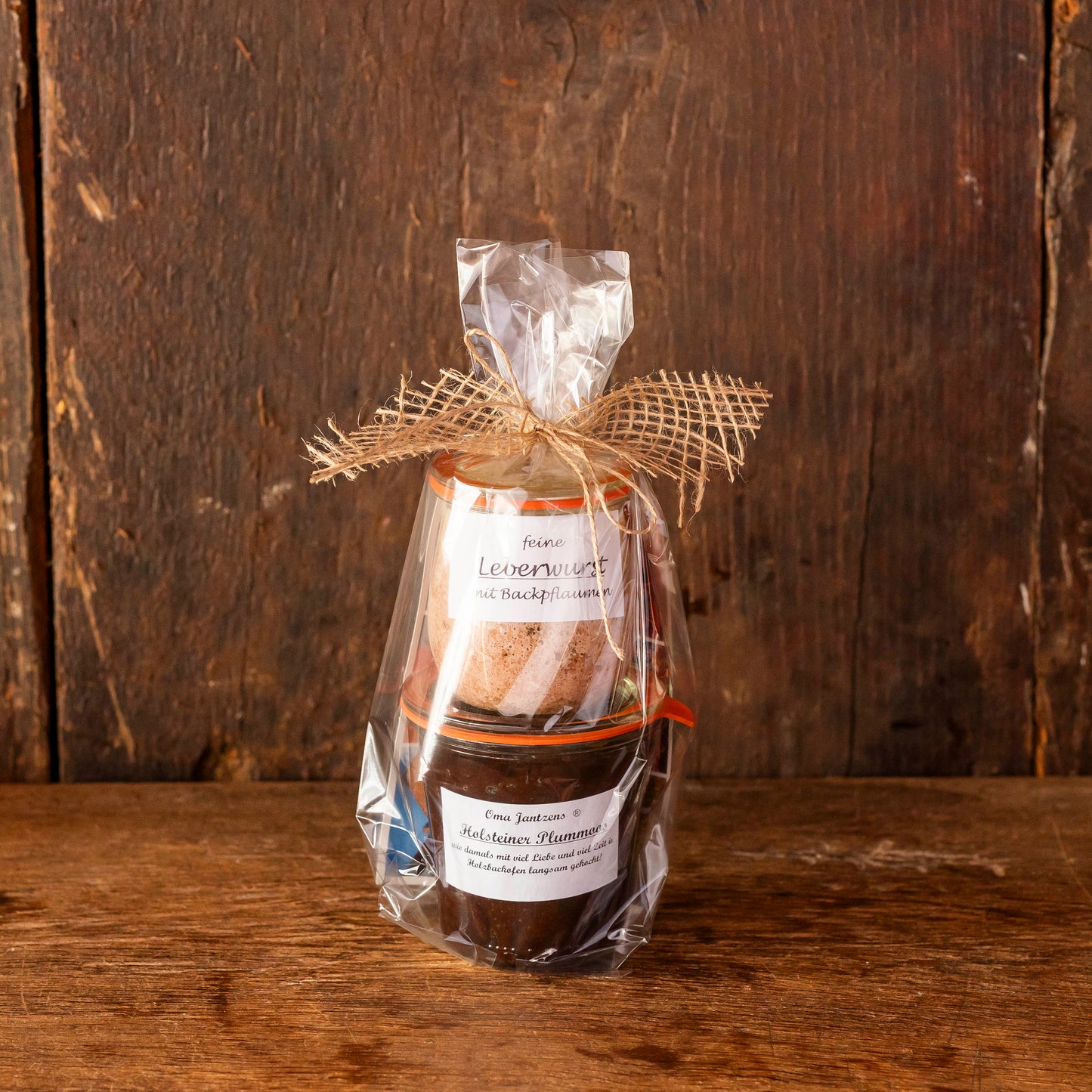 Weihnachtszweier: Feine Leberwurst mit Backpflaume und Holsteiner Plummoos