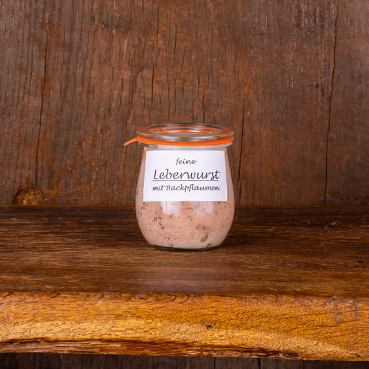 Feine Leberwurst mit Backpflaumen