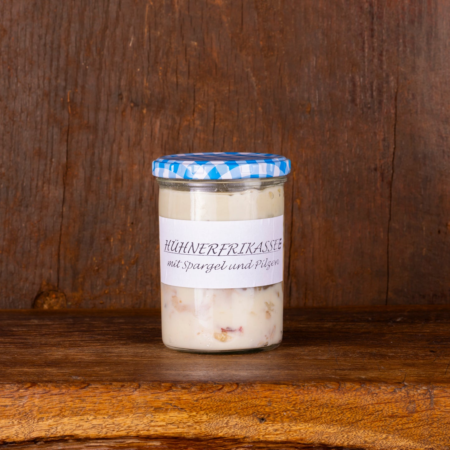 Hühnerfrikassee mit Spargel und Pilzen